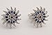 Sun Shape Special Design Turkish Evil Eye Handmade 925 Sterling Silver Round Cut Sapphire White Topaz Rhodium Stud Earrings
