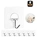 JINSHUNFA Wall Hooks 13lb(Max) Transparent Reusable Seamless Hooks,Waterproof and Oilproof,Bathroom Kitchen Heavy Duty Self Adhesive Hooks,8 Pack primary