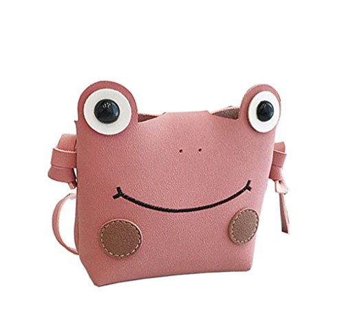Kids Toddlers Cute Frog Design Mini Shoulder Bags Crossbody Handbags Small Phone Candies Cash Card Tissue Holder Case Purse Clutch Wallet, Great Birthday Christmas Gift for 2-8 Yrs Girls Boys