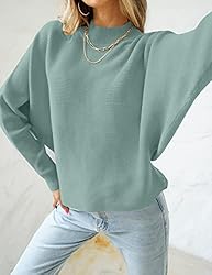 ZESICA Women's 2024 Fall Turtleneck Batwing Long