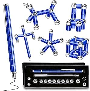Magnetic Fidget Pen Toys - Gifts for Men Boys - Anxiety Relief Stress Relief Toys - Birthday Easter Valentines Novelty Gifts - Cool Stuff Gadget Fidgets Magnets (Blue)