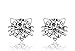 DEHANG 925 Sterling Silver Cubic Zirconia Cz Stud Earrings - White