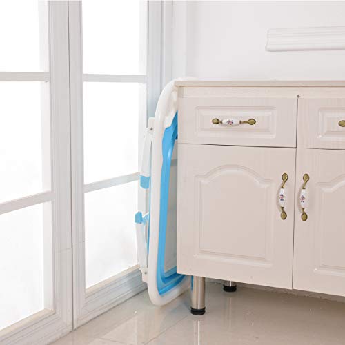 Baby Portable Collapsible Bathing Tub, SKYROKU Baby Bath tub for Newborn Infant Child with Foldable Safe and Sturdy Non Slip for Easy Bathing (Blue)