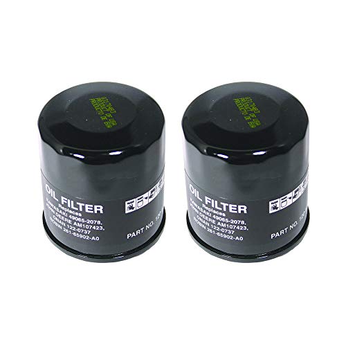 2pk Oil Filter Replaces John Deere AM107423 Kawasaki 49065-2078 Club Car 1016467 Robin 261-65902-A0 Onan 122-0737-03 Cub Cadet 490-201-0001