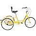 YiiYYaa Adult Tricycle Trike Cruise Bike, 24 Inch Wheel Single Speed 3 Wheeled Bicycle with Large Size Basket for Recreation, Shopping, Exercise (Yellow)thumb 3