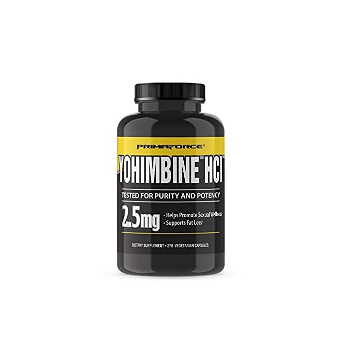 PrimaForce Yohimbine HCl 2.5mg, 90 Capsules - Non-GMO and Gluten Free Supplement