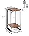 FIVEGIVEN Accent Side Table for Small Spaces End Table for Living Room/Bedroom, Modern Wood and Metal, Brown