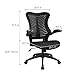Furmax Mid Back Office Chair Mesh Desk Computer Chair with Flip Arms Swivel Task Chair with Ergonomic Headrest and Lumbar Support (Black)