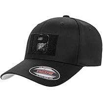 Premium Flexfit Tactical Hat - Black Baseball Cap With Morale Patch Loop