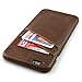 Dockem Card Case for iPhone 6S Plus - Vintage Synthetic Leather Wallet Case, Ultra Slim Professional Executive Snap On Cover with 2 Card Holder Slots, Brown