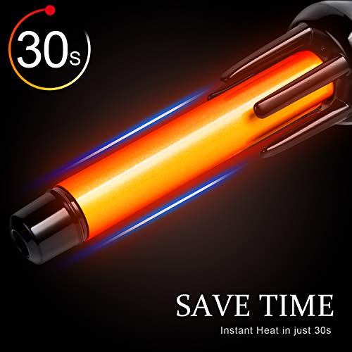 AmoVee Automatic Curling Iron Curling Wand Innovative 1" Rotating Curler with Ceramic Tourmaline Barrel, Dual Voltage, Carry Pouch Included - Thumbnail 2