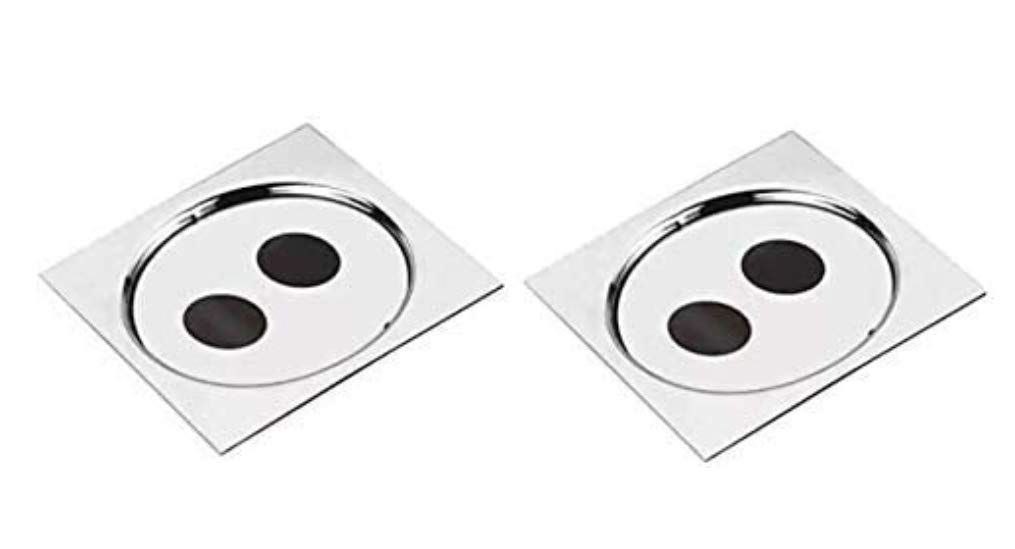 Morena (Pack of 2) Square Stainless Steel Bathroom Jali/Trap Floor ...