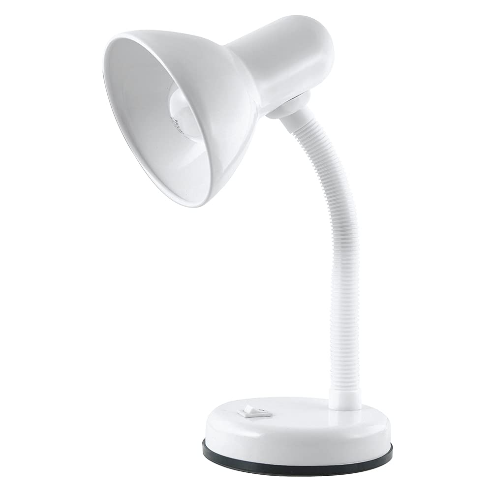 HOMELIFE 35w 'Classic' Flexi Desk Lamp with Versatile Flexible Neck - Integral On/Off Switch - Approx. 34cm Height - L958WH - Diamond White