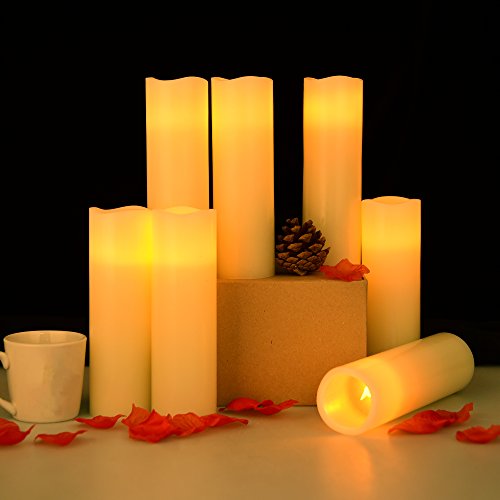 image for LEOSAN Flameless Candles Flickering LED Candle Set of 7(Lucky 7. H:7