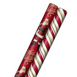 Hallmark Bulk Christmas Wrapping Paper with Cut