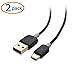 Cable Matters 2-Pack USB Type C (USB-C) to Type A (USB-A) Cable in Black 6 Inches