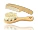 Natural Soft Newborn Baby Brush Set – Goat Hair Bristles with Eco-Friendly Wood Handle | Wooden Infant Cutie Comb by PomPerfect