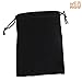 (10) Medium Velvet Black Pouches With Drawstrings