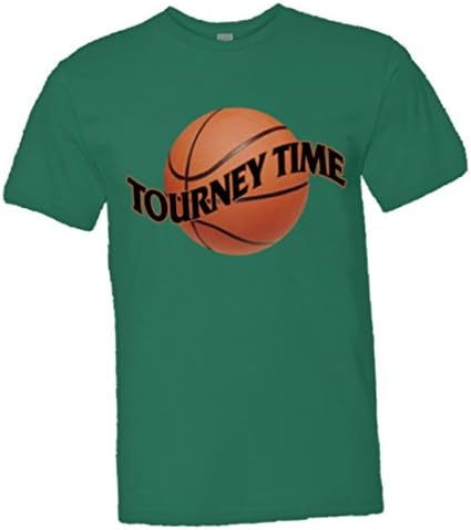 Men's / Unisex Tourney Time March Madness Shirt - Soft-Style High Quality Fashion Tee Kelly (Large)