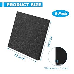6 Pcs Polyurethane Foam Sheet,12x12x1 Inch Cuttable