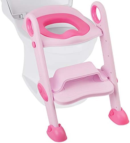 VACNITE トイレトレーナー 補助便座 ステップ式 おまる 子供用 トイレトレーニング 高さ調整可能 トイレ踏み台 取っ手付き ソフトクッション 滑り止め 折りたたみ式 取り外し可能 男の子 女の子