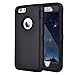 MAXCURY Hybrid Rubber Plastic Impact Defender Rugged Hard Case with Built-in Screen Protector and Belt Clip Holster Compatible for iPhone 6 and iPhone 6s Case (Black and Clip)