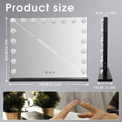 MISAVANITY Hollywood Makeup Vanity Mirror with Lights,Large Lighted