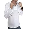 Men’s Sun Hoodie Hippie Shirt 100% Cotton Top (Small, White)