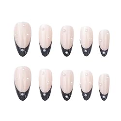 RikView French Tip Press on Nails Medium Acrylic