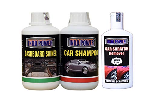 INDOPOWER KG801-CAR Shampoo 250ml+ Dashboard Shiner 250ml+ Scratch Remover 200gm.