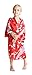Aibrou Girls' Peacock Satin Kimono Robe Bathrobe Nightgown For Party Wedding