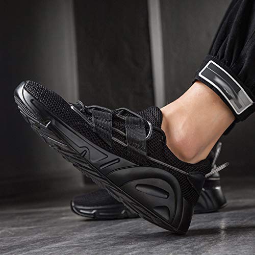 DondPO Men's Walking Athletic Shoes Comfort Casual Sneaker Cross Training Running Footwear Tennis Racquetball Indoor Black - Thumbnail 4