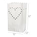 20 pcs White Luminary Bags, Candle Bag with Big Heart Design, Durable and Reusable Fire-Retardant Cotton Material Paper Lantern Bags for Wedding Valentine Reception Engagement Marriage Proposal Event