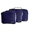 Genius Pack Compression Travel Packing Cubes/Home Organizers - Set of 3 (Navy)