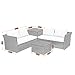 Wisteria Lane 7 Piece Outdoor Patio Furniture Sets, Outdoor Sectional Furniture with Tempered Glass Table and Cushion