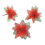 (Pack of 12) Red Glitter Poinsettia Christmas Tree