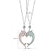 Lemonage Dolphin Necklace Fashion Magnet Function Heart Shape Locket Necklaces, Jewelry for Women Girls Sister Best Friend 2-Piece