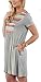ETCYY Women's Casual Short Sleeve Print Pocket Loose Tunic T-Shirt Dress