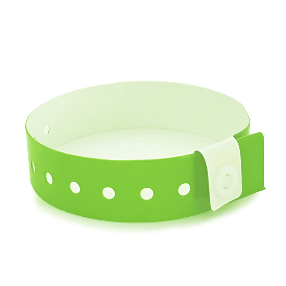 SRF - Pack of 100 Vinyl Wristband Bracelets - Neon Green Plastic for Events