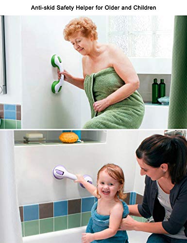 SUPOW Bathroom Grab Bar, Strong Suction Shower Handle & Bathroom Balance Bar Anti-slipping Suction Cup Support Assist Handle Grip Hand Rail Helping Tool Wall Mount for Elderly & Children (Grey) - Thumbnail 3