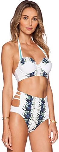 DH-MS Dress Women's Halterneck Push Up High Waist Bikini Swimsuit