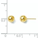 14k Yellow Gold Ball Stud Earrings Pushback 3 4 5 6 7 8 MM