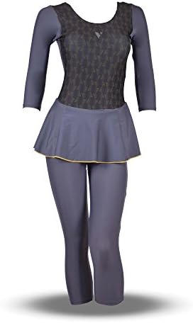 Women Swim Wear - Frock [3/4th Sleeves- 3/4th Length] | Xtralife Lycra | Front Full Printed (with Pads) - 0H