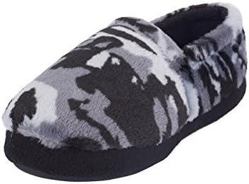 Little Kids/Toddler Flannel Suede Slippers for Boys - Casual Pile Lined Indoor Outdoor Rubber Shoes (13-1 M US Kid)