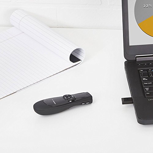 Wireless Presenter, BYEASY RF 2.4GHz Wireless Presenter Remote Presentation USB Control PowerPoint PPT Clicker with Two AAA Battery Included - Black - Thumbnail 6