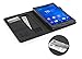 Sony Xperia Z3 Compact Tablet Case Cover, WWW Premium Leather Case Stand Cover with Card Slots, Pocket, Elastic Hand Strap and Stylus Holder for Sony Experia Z3 Compact Tablet Black (With Auto Wake/Sleep Feature)