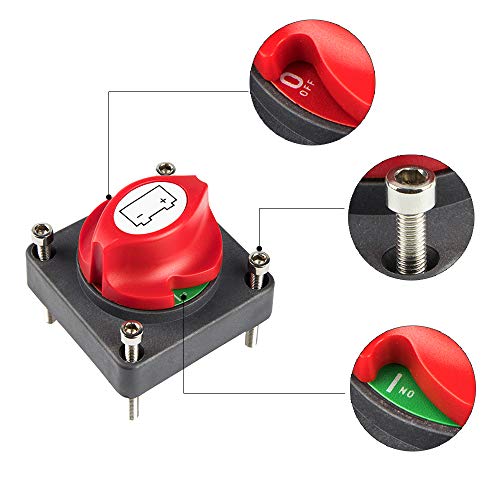 Battery Disconnect Switch Master Isolator Switches for Small Yacht Marine Boat RV Car ATV Vehicles - Thumbnail 2