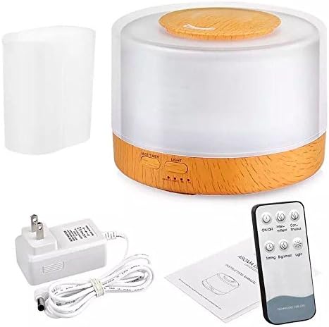 500ml Aromatherapy Essential Oil Diffuser Humidifier Room Decor Lighting (ABS+Wood)