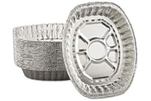 ECOQUALITY 20 PACK - Disposable Durable Oval Roaster Pan - Turkey Roasting Pans Extra Large, Heavy-Duty Aluminum Foil | Deep, Oval Shape for Chicken, Meat, Brisket, Roasting, Baking | Recyclable | USA MADE