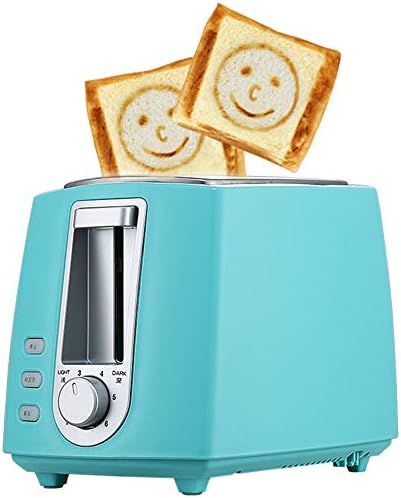 ACOMG Stainless Steel Electric Toaster Household Automatic Bread Baking,Fast Heating Bread Maker,Multi-Color Optional, With A Smiley Face Pattern,Blue